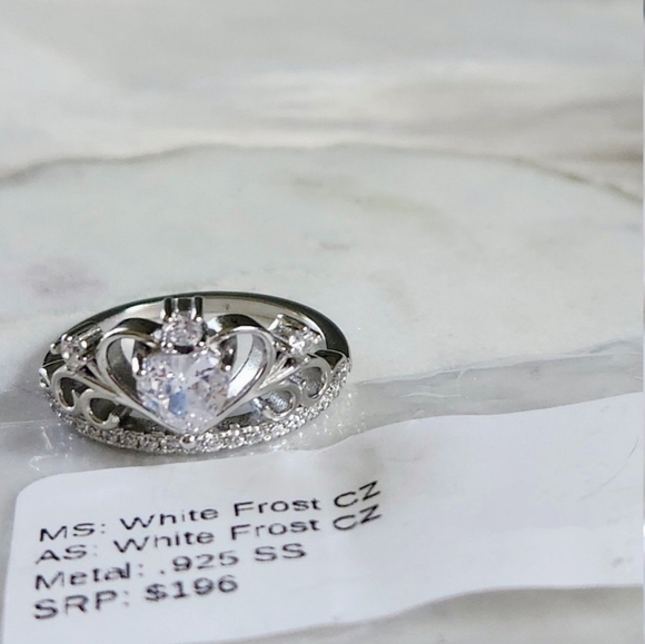 NWT Ryze White Frost Cubic Zirconia .925 Sterling Silver Crown Ring - Size 7.75 - Picture 9 of 9